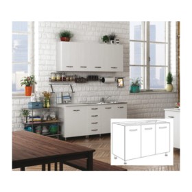 KIT CUCINA BASE 3 ANTE 120X50XH85 CM SENZA LEVELLO BIANCO