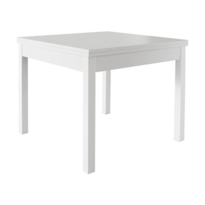 KIT TAVOLO LIBRO 90X90/180 CM BIANCO FRASSIN.