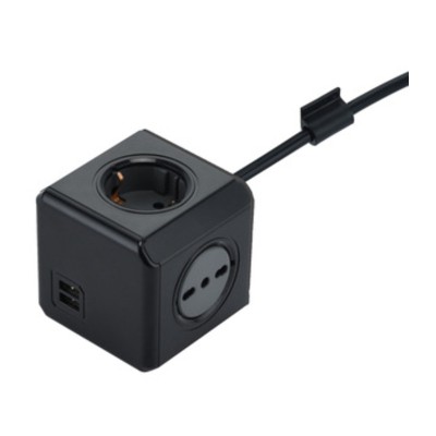 MULTIPRESA CUBO DUAL 2 SCHUKO + 2BIP + 2USB 2.1A