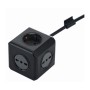 MULTIPRESA CUBO 2 SCHUKO + 3 BIPASSO NERO