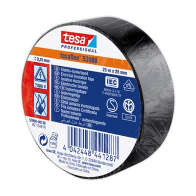 NASTRO ISOLANTE CERTIFICATO NERO 25 MM X 25 M