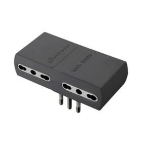 ADATTATORE PIATTO 16A 2P+T 4PR BIPAS NERO FIG.12