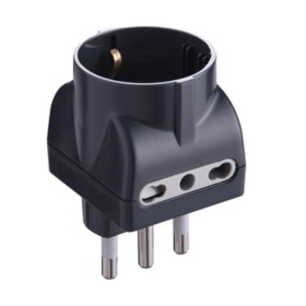 ADATTATORE TRIPLO 16A 2PR BIP E SCHUKO NERO FIG.11