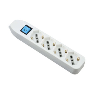 MULTIPRESA 4P BIP/SCHUKO+INTERR S/CAVO BIANCO FIG.9