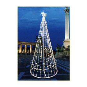 ALBERO LUMINOSO 3D C/STELLA 576 LED FREDDA D 80X200 CM