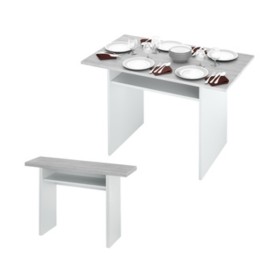 KIT TAVOLO CONSOLLE 35/70X120XH75 CM BIANCO CEME