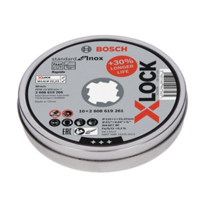 BOSCH-A 10 DISCHI P/INOX XLOCK 115X1,0 MM