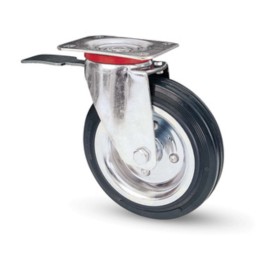 RUOTA INDUSTRIALE D 125 GOMMA 80BIS PIASTRA GIR FRE