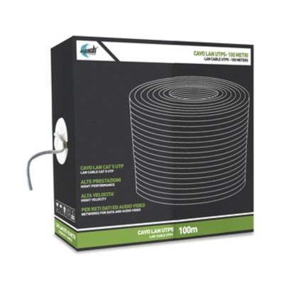 CAVO LAN UTP CAT. 5 CCA 0,50 MM 100 M GRIGIO