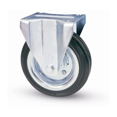 RUOTA INDUSTRIALE D 100 MM GOMMA 80/A PIASTRA FIS