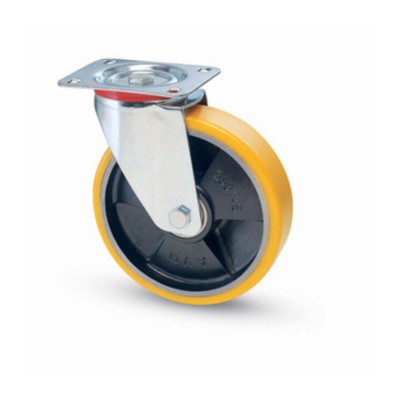 RUOTA POLIURETANO D 200X40 MM 22 PIASTRA GIREVOLE