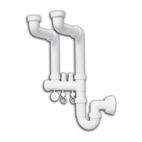 SIFONE LAVELLO A 2 VIE INVISIBILE