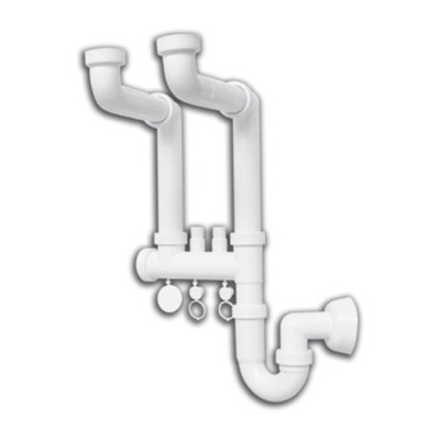 SIFONE LAVELLO A 2 VIE INVISIBILE