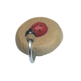 GANCIO ADESIVO IN LEGNO COCCINELLA 1 POSTO