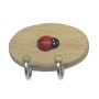 GANCIO ADESIVO IN LEGNO COCCINELLA 2 POSTI