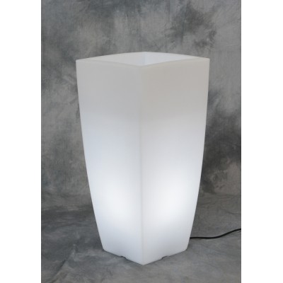 VASO HOME LIGHT QUADRO 33X33X70 CM GHIACCIO BIA