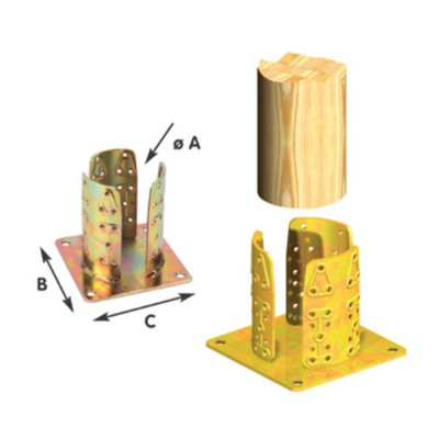 PIASTRA 922 SUPPORTO PILASTRO AVV ACC TROP D 100 MM