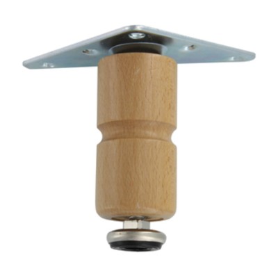 PIEDINO LEGNO PIASTRA MOBILE 200 MM CHIARO*