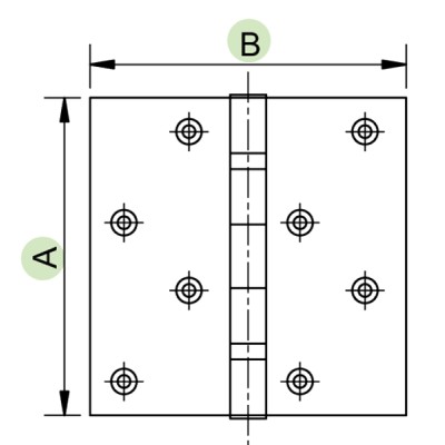 Cerniere pom.piano p.3x3x2 ottone