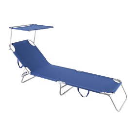 LETTINO IN ACCIAIO RIMINI C/PARASOLE BLEU B