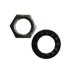 SET 4 RONDELLE ZIGRINATE + 4 DADI P/TUBO FILETTATO