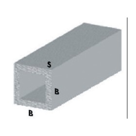 PROFILO ARGENTO H.100 CM TUBO QUADRO 15X15X1 MM**