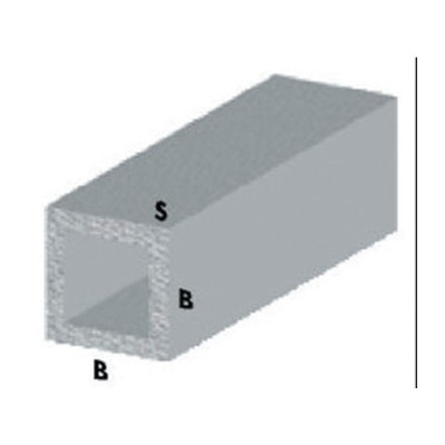 PROFILO ARGENTO H.100 CM TUBO QUADRO 15X15X1 MM**