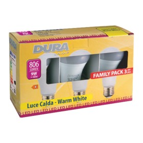 LED GOCCIA 9W E27 806 LM 3000K CALDA 3 PZ