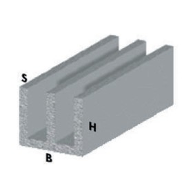 PROFILO ARGENTO H.100 CM CANALINO UU 16X 7X1 MM