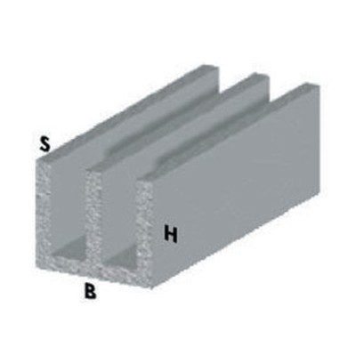 PROFILO ARGENTO H.100 CM CANALINO UU 16X 7X1 MM