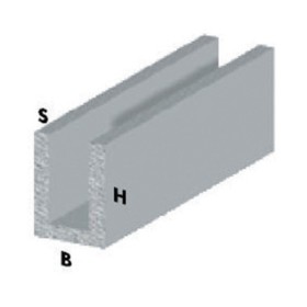 PROFILO ARGENTO H.100 CM CANALINO U 10X10X1 MM*