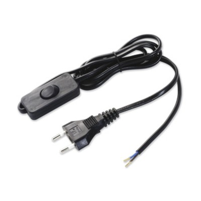 PL CAVO 1,5 M 2X0,75 C/INTERRUTTORE NERO*