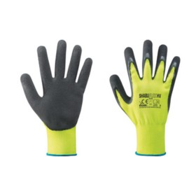 GUANTI NYLON/LATTICE GIALLO FLUO/NERO TG. 9