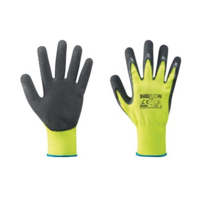 GUANTI NYLON/LATTICE GIALLO FLUO/NERO TG. 9