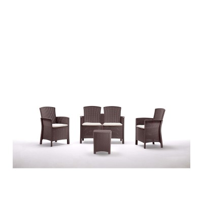 SALOTTO RESINA LIDO 4 PZ MARRONE