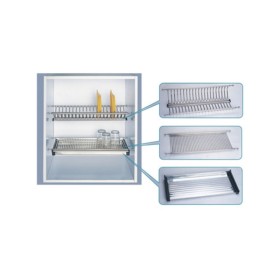 MENSOLA COLAPIATTI ACCIAIO INOX C/VASCH 86 CM