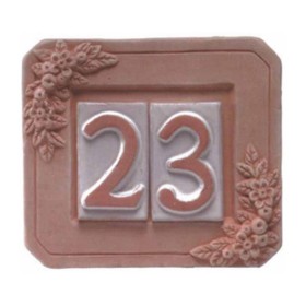 PORTANUMERO IN TERRACOTTA 2 POSTI 18X16 CM