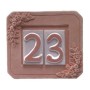PORTANUMERO IN TERRACOTTA 2 POSTI 18X16 CM