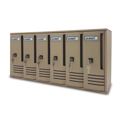 CASSETTA POSTALE ALUBOX CUBO C6 62X17,5X30 SABBIA