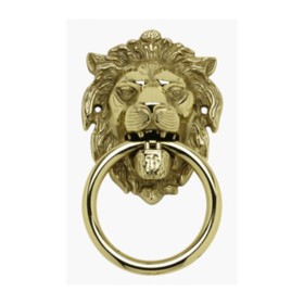 BATTENTE OTTONE LEONE C/ANELLO 155 MM ANTICATO