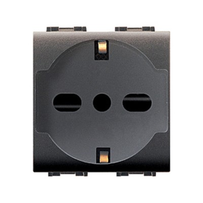 LIFE 4050 PRESA BIPASSO SCHUKO GRIGIO ANTRACITE