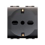 LIFE 4050 PRESA BIPASSO SCHUKO GRIGIO ANTRACITE