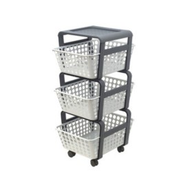 CARRELLO DA CUCINA MODULA A 3 CESTE C/RUOTE