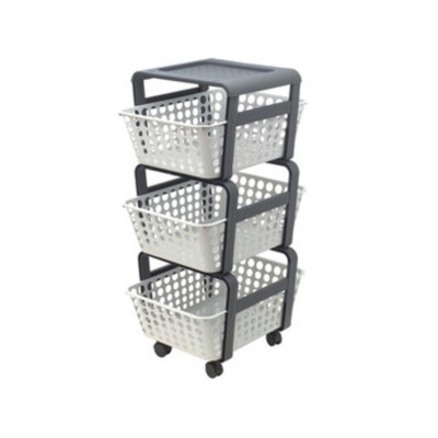 CARRELLO DA CUCINA MODULA A 3 CESTE C/RUOTE