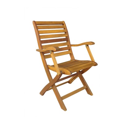 SEDIA LEGNO PIEGHEVOLE C/BRACCIOLI CM 56X60X90