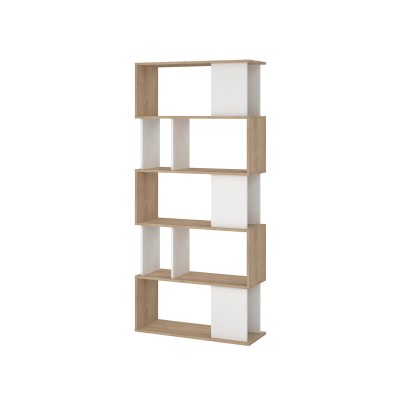 KIT LIBRERIA MAZE 80X29X173 QUERCIA/BIANCO