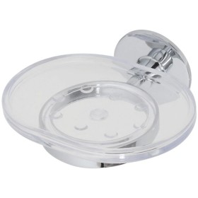 Portasapone acciaio/abs doppia possibilità fissaggio adesivi o viti