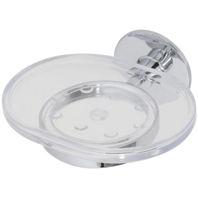 Portasapone acciaio/abs doppia possibilità fissaggio adesivi o viti