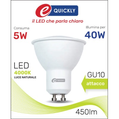 Faretto led gu10 5w 4000k