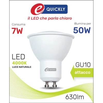 Faretto led gu10 7w 4000k